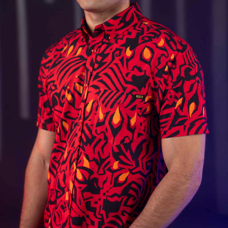 RSVLTS Maul Markings KUNUFLEX Short Sleeve Shirt in Multicolor — detail 2