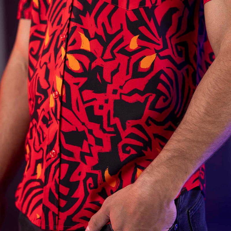 RSVLTS Maul Markings KUNUFLEX Short Sleeve Shirt in Multicolor — detail 4