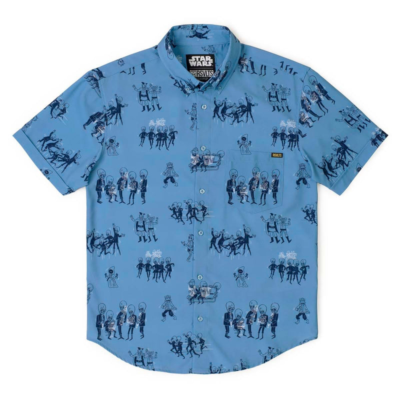 RSVLTS A Hard Day's Node KUNUFLEX Short Sleeve Shirt in Blue — detail 5