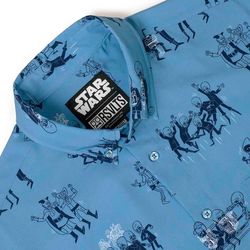 RSVLTS A Hard Day's Node KUNUFLEX Short Sleeve Shirt in Blue — detail 6