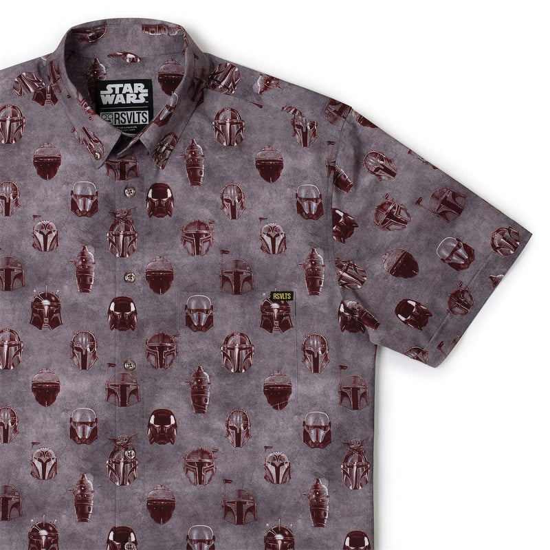 RSVLTS Metal Heads KUNUFLEX Short Sleeve Shirt in Gray — front view