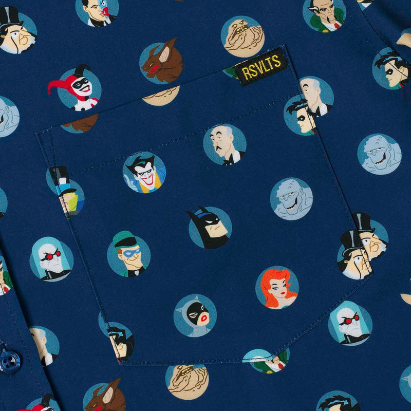 RSVLTS Villains & Vigilantes KUNUFLEX Short Sleeve Shirt in Blue — detail 3