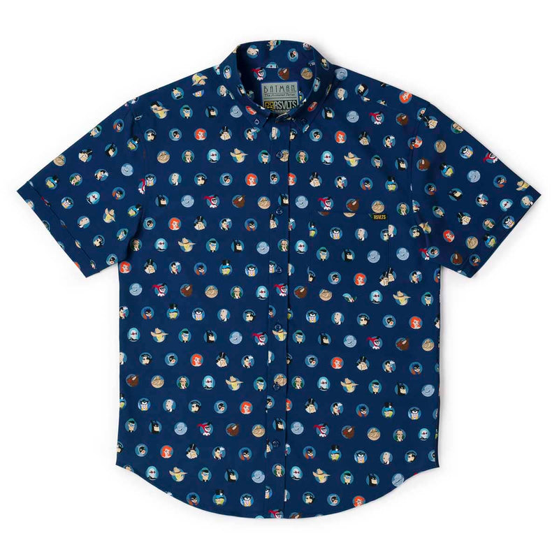 RSVLTS Villains & Vigilantes KUNUFLEX Short Sleeve Shirt in Blue — detail 5