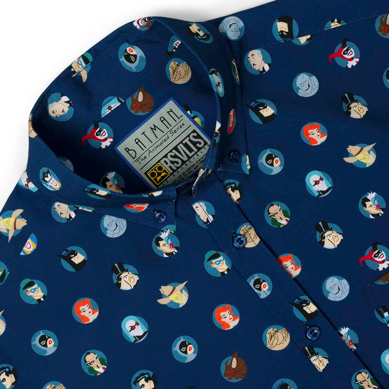 RSVLTS Villains & Vigilantes KUNUFLEX Short Sleeve Shirt in Blue — detail 6