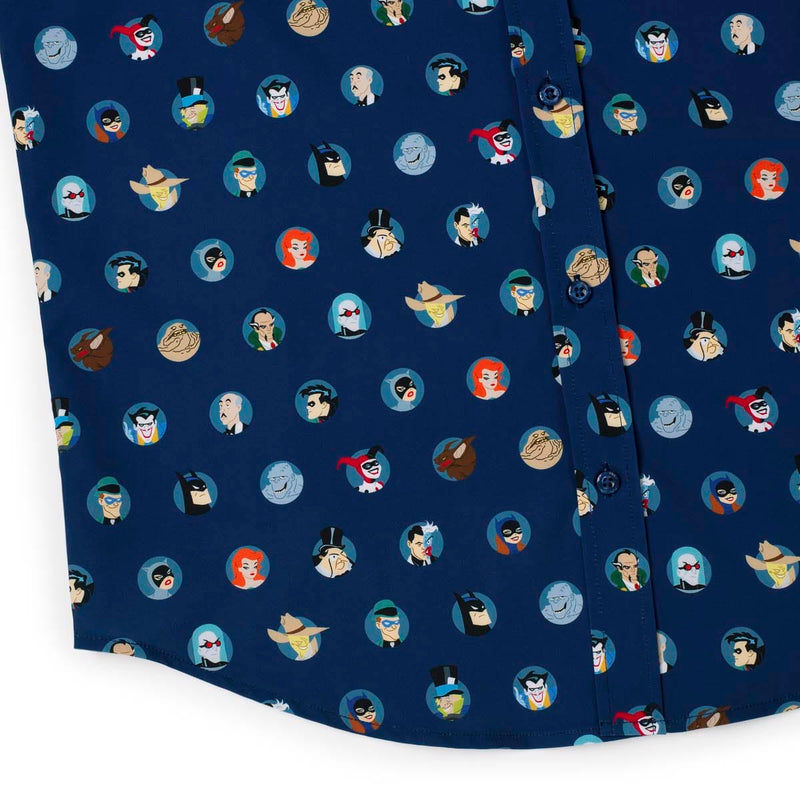 RSVLTS Villains & Vigilantes KUNUFLEX Short Sleeve Shirt in Blue — detail 7