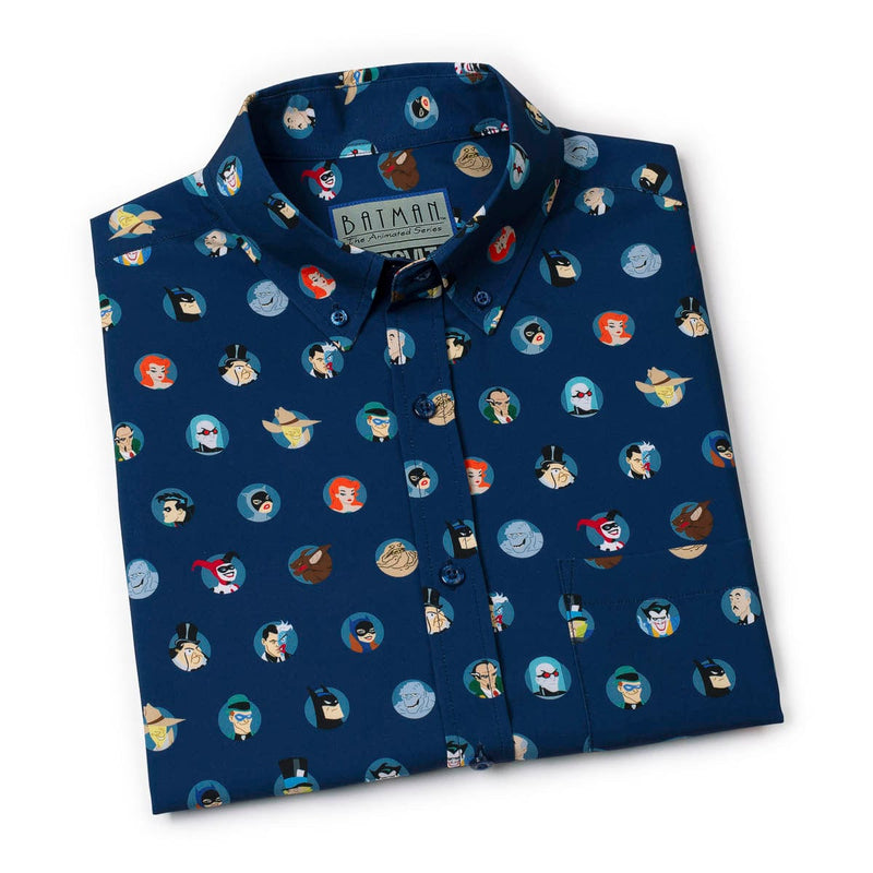 RSVLTS Villains & Vigilantes KUNUFLEX Short Sleeve Shirt in Blue — detail 8