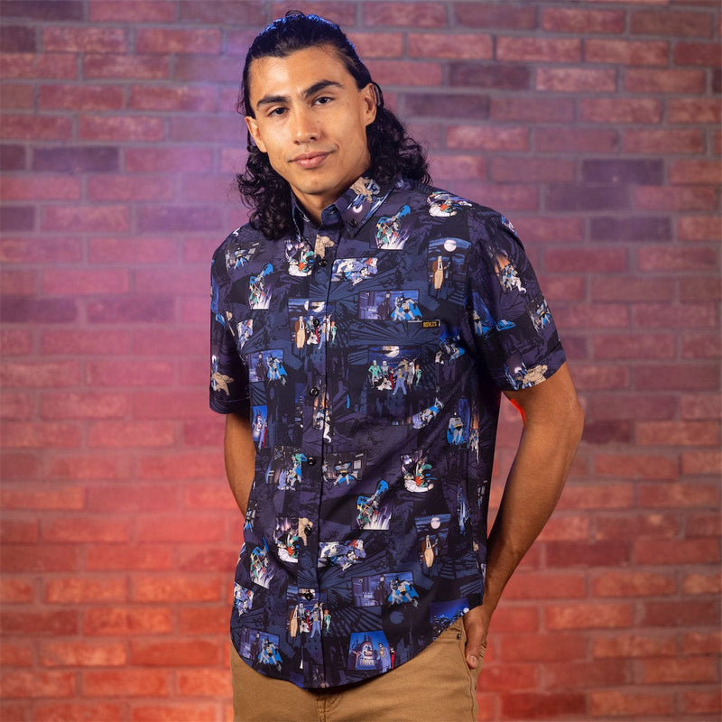 RSVLTS Gotham's Guardian KUNUFLEX Short Sleeve Shirt in Blue — detail 4