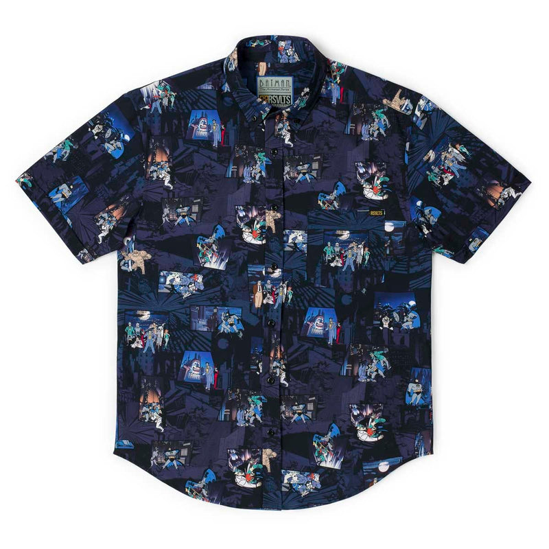 RSVLTS Gotham's Guardian KUNUFLEX Short Sleeve Shirt in Blue — detail 5