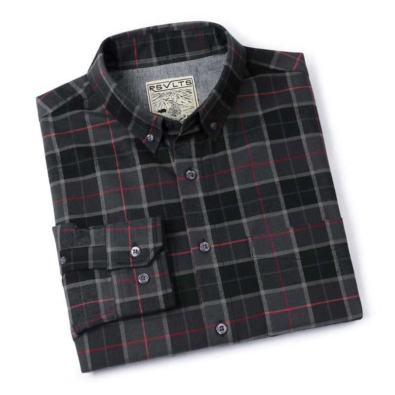 RSVLTS Flaniel Craig BorlandFlex Long Sleeve Flannel (2024 Fit) in Black — detail 9