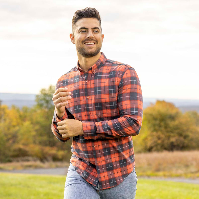 RSVLTS Plaid Pitt BorlandFlex Long Sleeve Flannel (2024 Fit) in Blue — detail 2