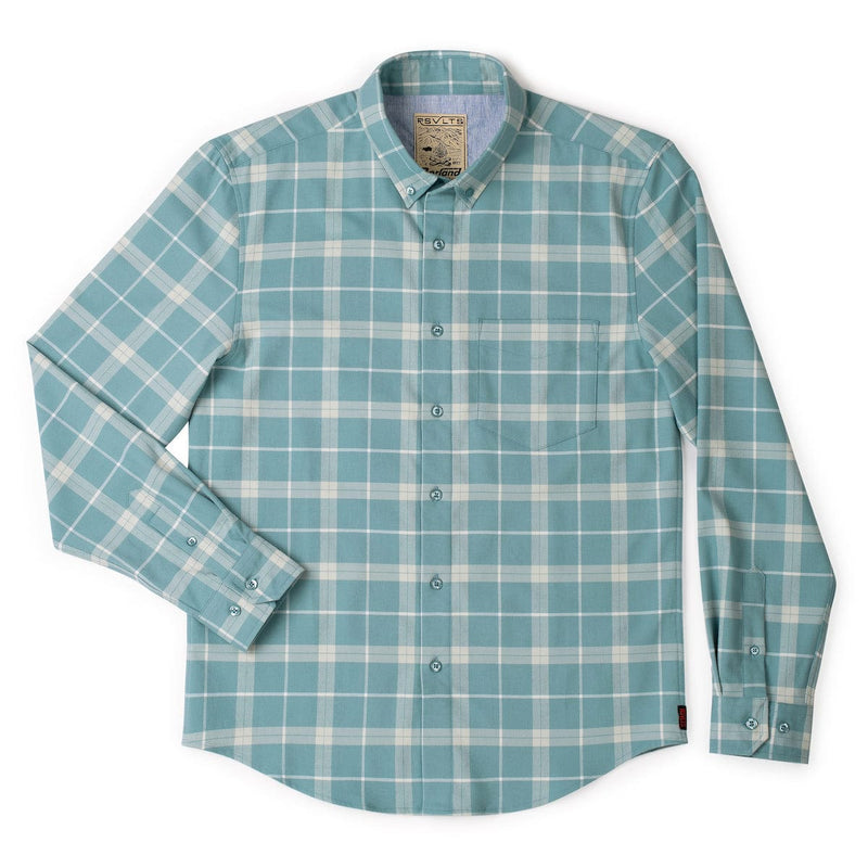 RSVLTS James Flan Der Beek BorlandFlex Long Sleeve Flannel (2024 Fit) in Blue — detail 3
