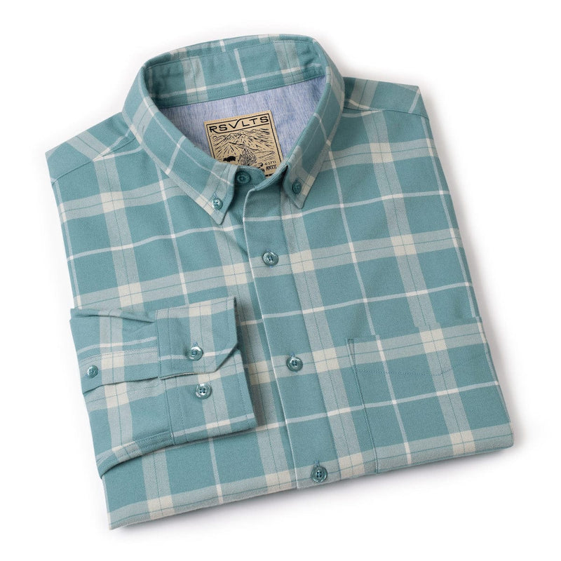 RSVLTS James Flan Der Beek BorlandFlex Long Sleeve Flannel (2024 Fit) in Blue — detail 9