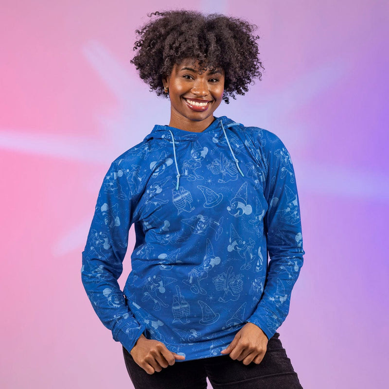 RSVLTS Sketches in the Stars Performance Hoodie in Blue — detail 3