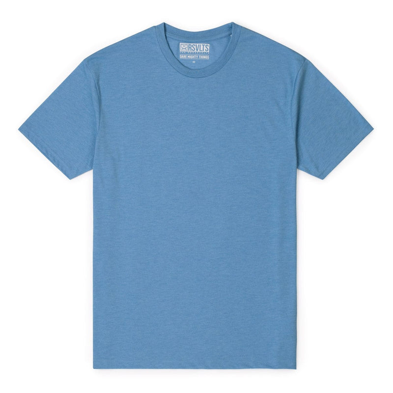 RSVLTS Heather Light Blue Crewneck Tee in Blue — front view
