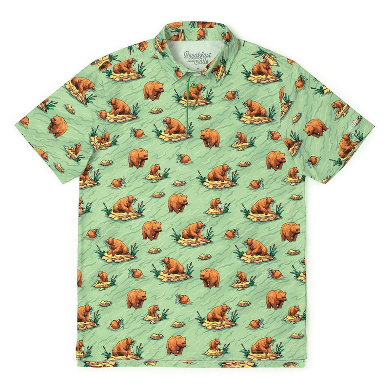 RSVLTS Golden Bears All-Day Polo in Green — front view