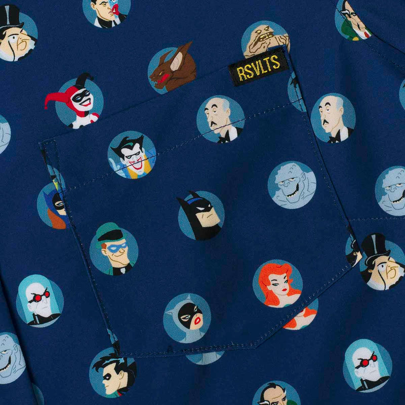 RSVLTS Villains & Vigilantes Women's KUNUFLEX Short Sleeve Shirt in Blue — detail 2