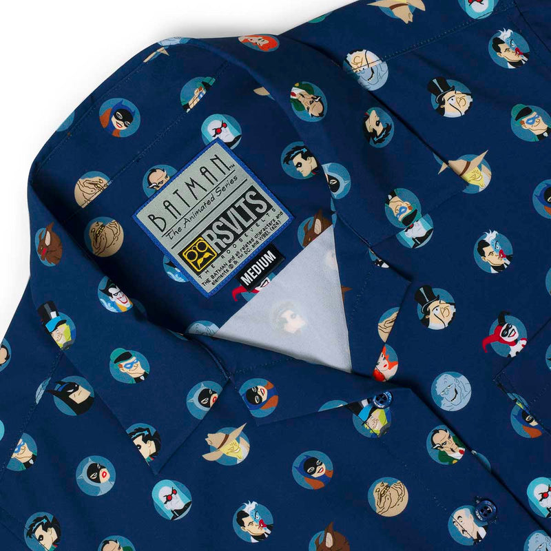 RSVLTS Villains & Vigilantes Women's KUNUFLEX Short Sleeve Shirt in Blue — detail 3