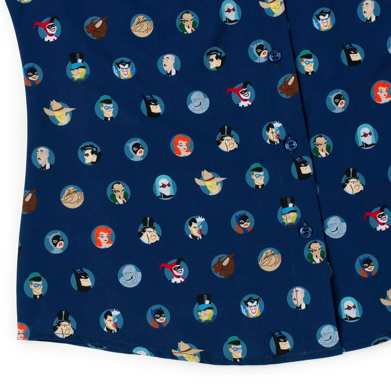 RSVLTS Villains & Vigilantes Women's KUNUFLEX Short Sleeve Shirt in Blue — detail 4