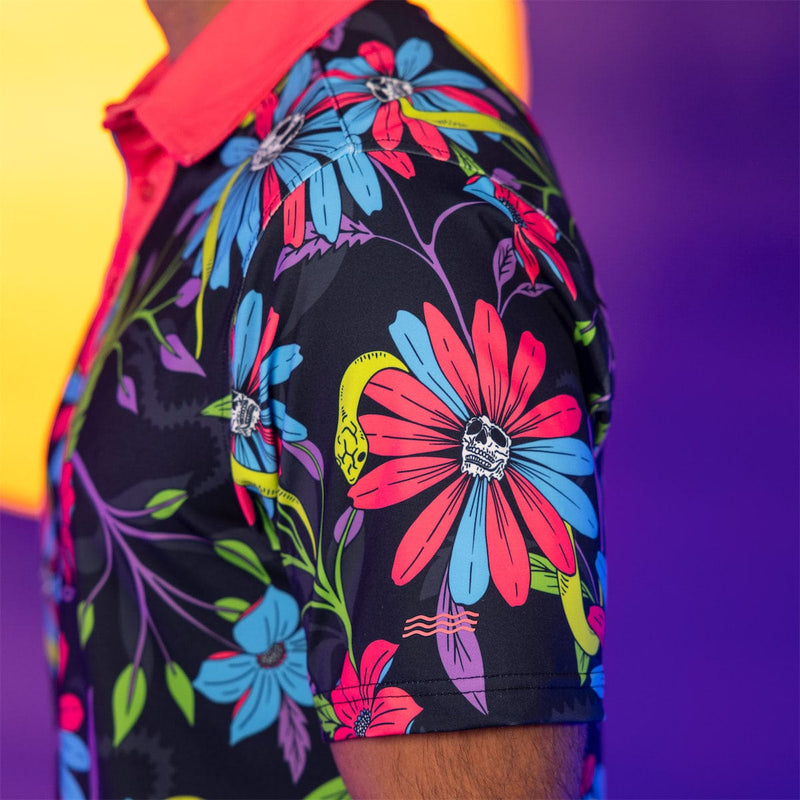 RSVLTS Doom and Bloom All-Day Polo in Black — detail 5