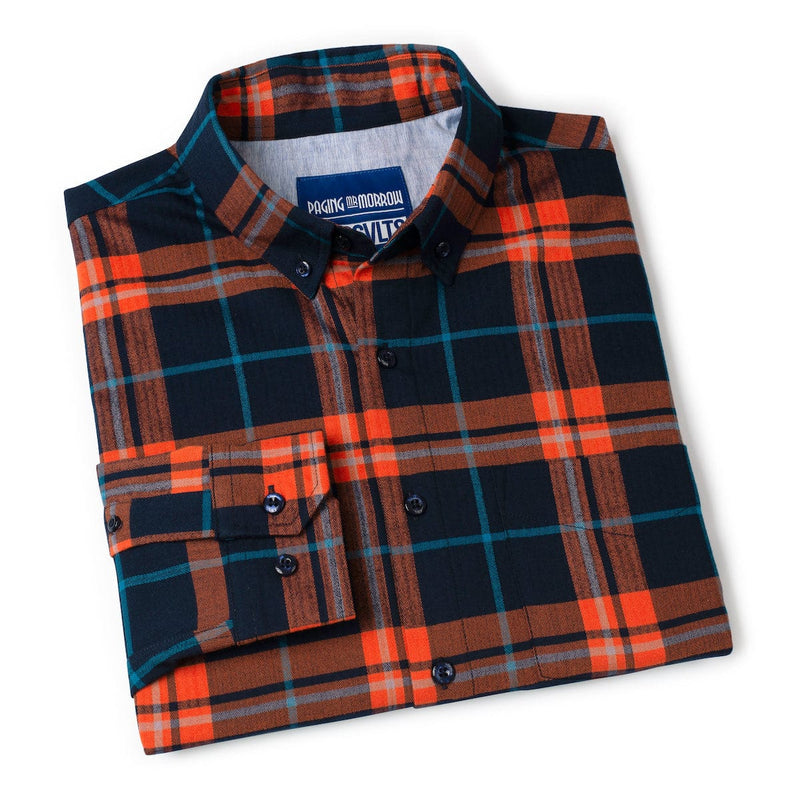 RSVLTS Oh My Flanta! BorlandFlex Long Sleeve Flannel in Blue — detail 6