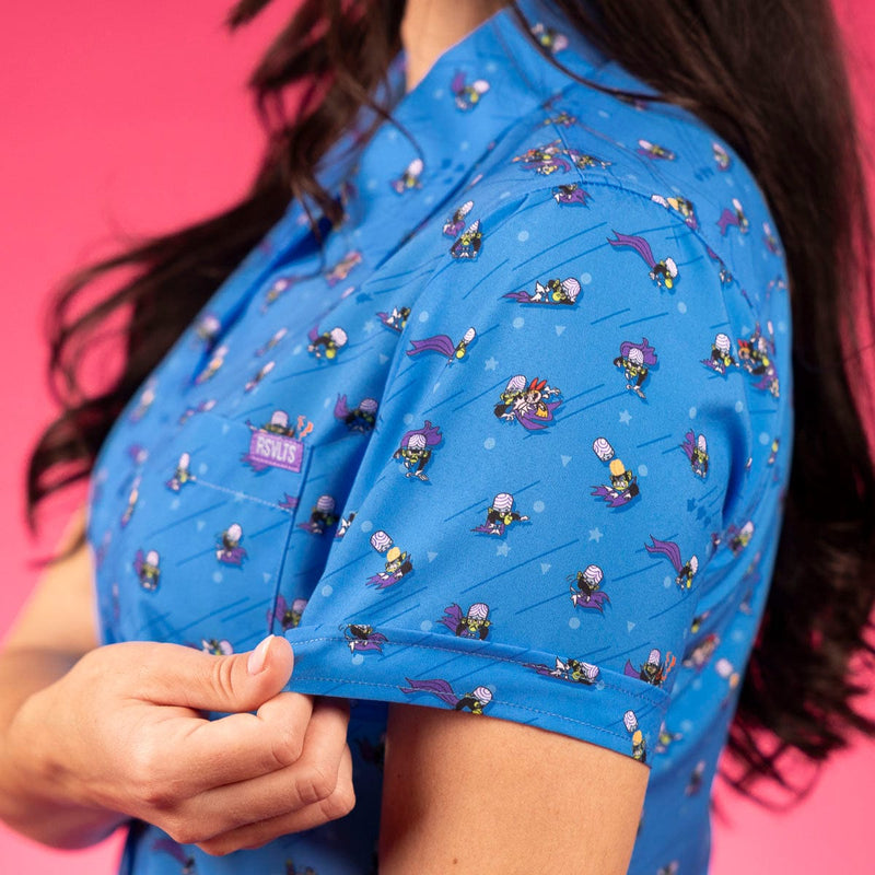 RSVLTS I AM MOJO JOJO Women's KUNUFLEX Short Sleeve Shirt in Blue — detail 4