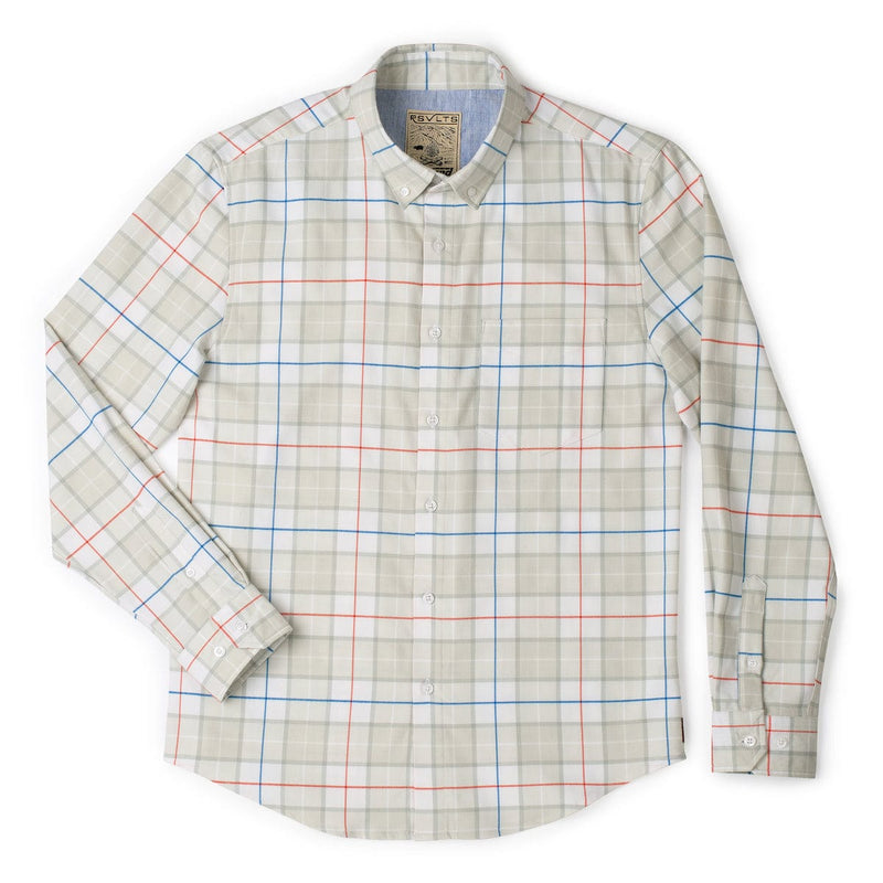 RSVLTS Flanley Tucci BorlandFlex Long Sleeve Flannel (2024 Fit) in Neutral — detail 3
