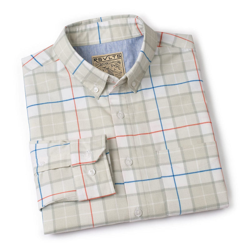 RSVLTS Flanley Tucci BorlandFlex Long Sleeve Flannel (2024 Fit) in Neutral — detail 9