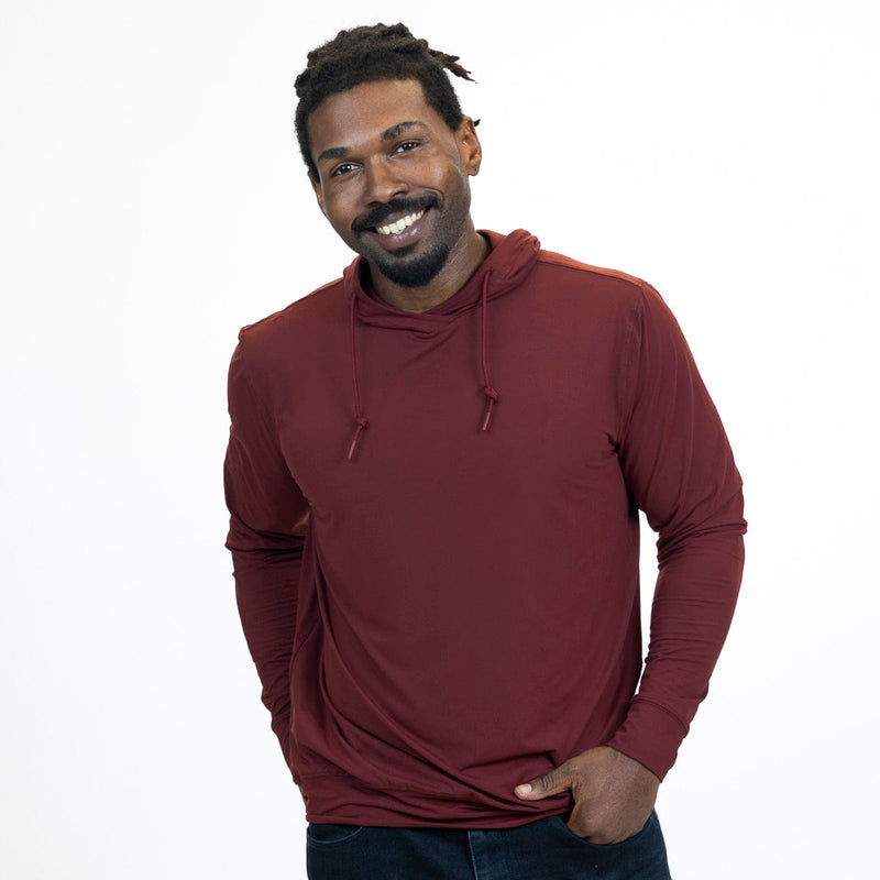 RSVLTS Crimson Cooler Performance Hoodie in Red — front view