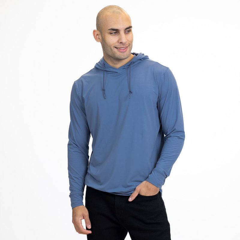 RSVLTS Aqua Crush Performance Hoodie in Blue — front view