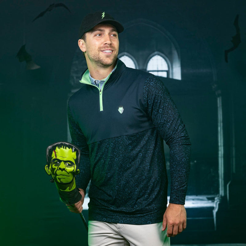 RSVLTS Some Assembly Required Quarter Zip in Black — detail 2