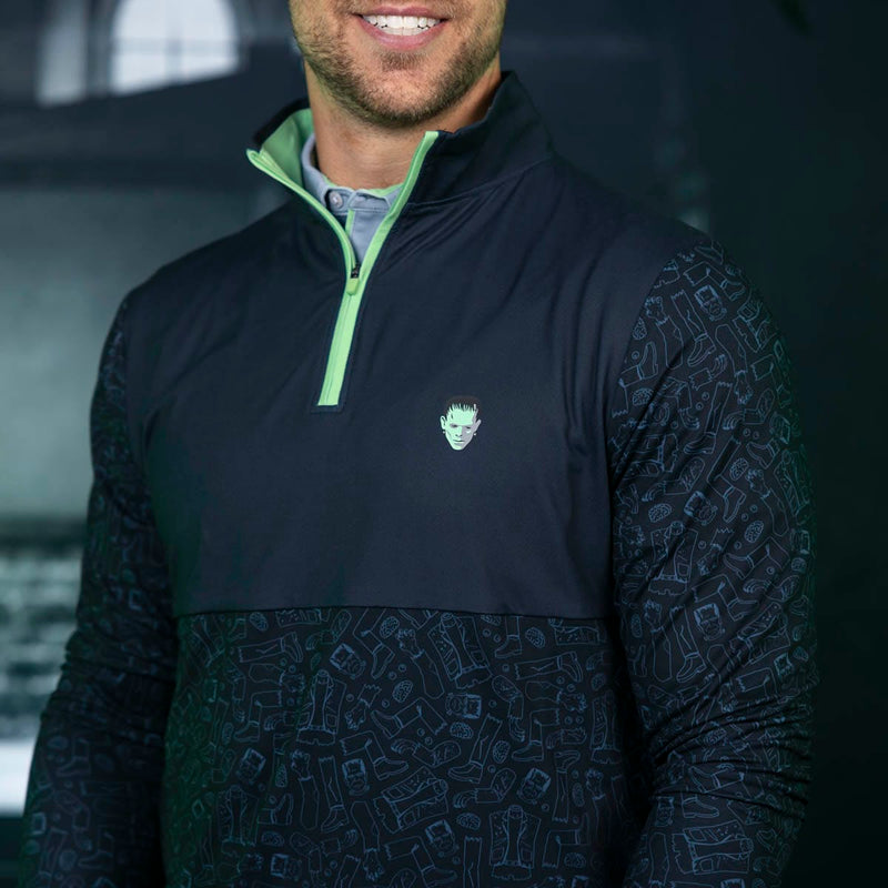 RSVLTS Some Assembly Required Quarter Zip in Black — detail 4