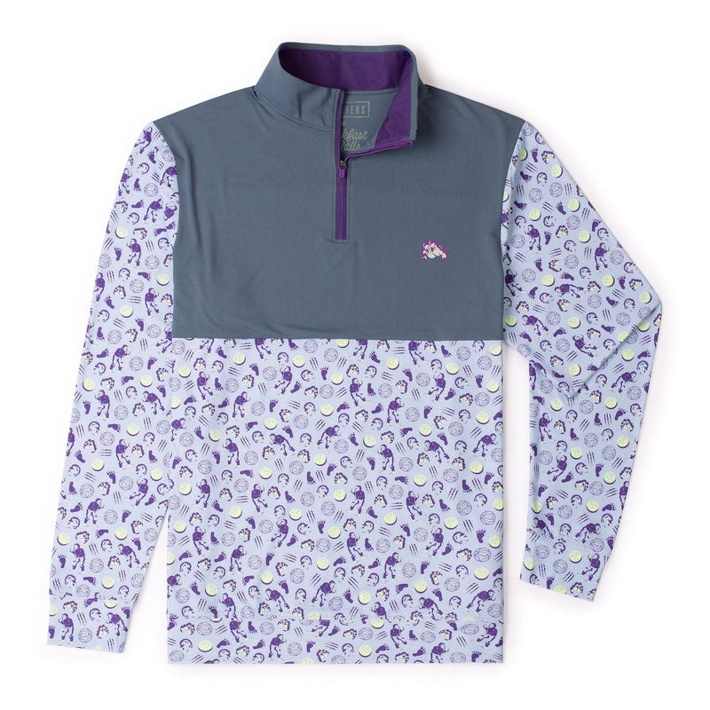 RSVLTS Full Moon Madness Quarter Zip in Purple — front view