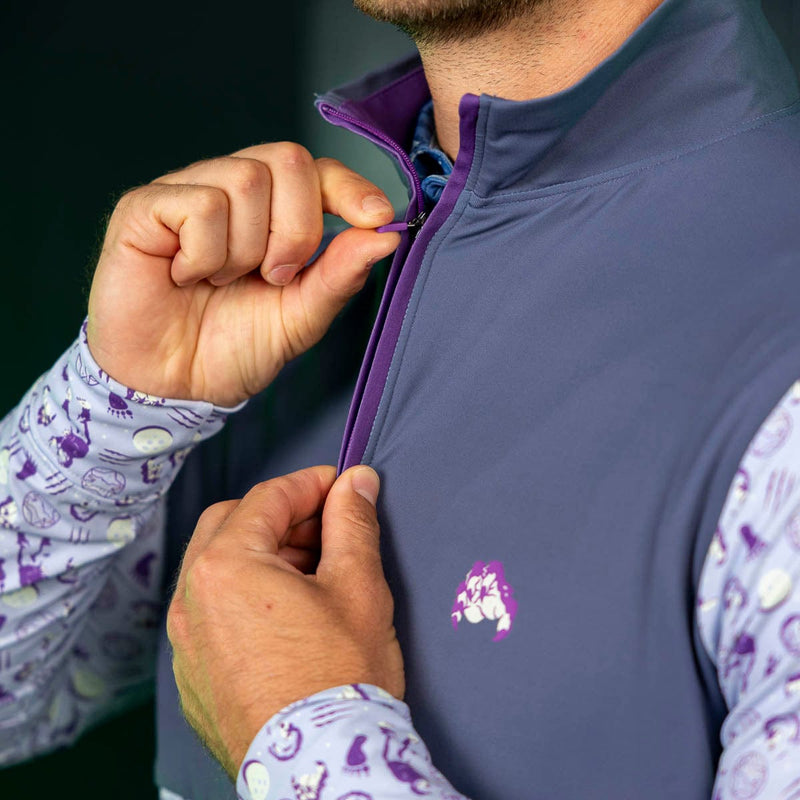 RSVLTS Full Moon Madness Quarter Zip in Purple — detail 5
