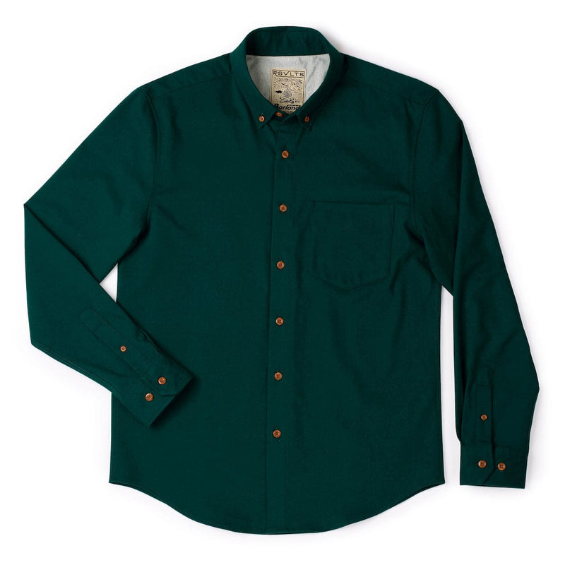 RSVLTS Dark Emerald BorlandFlex Long Sleeve Flannel (2024 Fit) in Green — detail 2