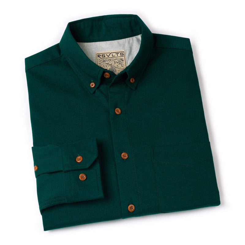 RSVLTS Dark Emerald BorlandFlex Long Sleeve Flannel (2024 Fit) in Green — detail 7