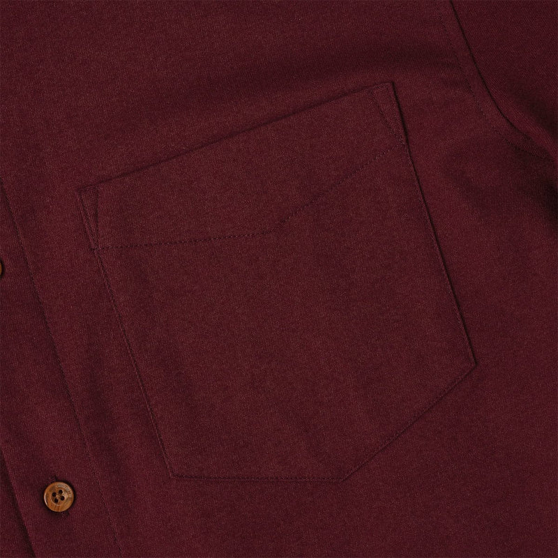 RSVLTS Burgundy BorlandFlex Long Sleeve Flannel (2024 Fit) in Red — detail 5