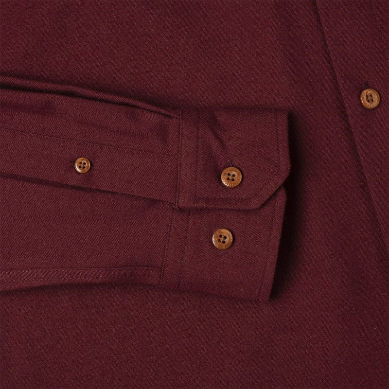 RSVLTS Burgundy BorlandFlex Long Sleeve Flannel (2024 Fit) in Red — detail 6
