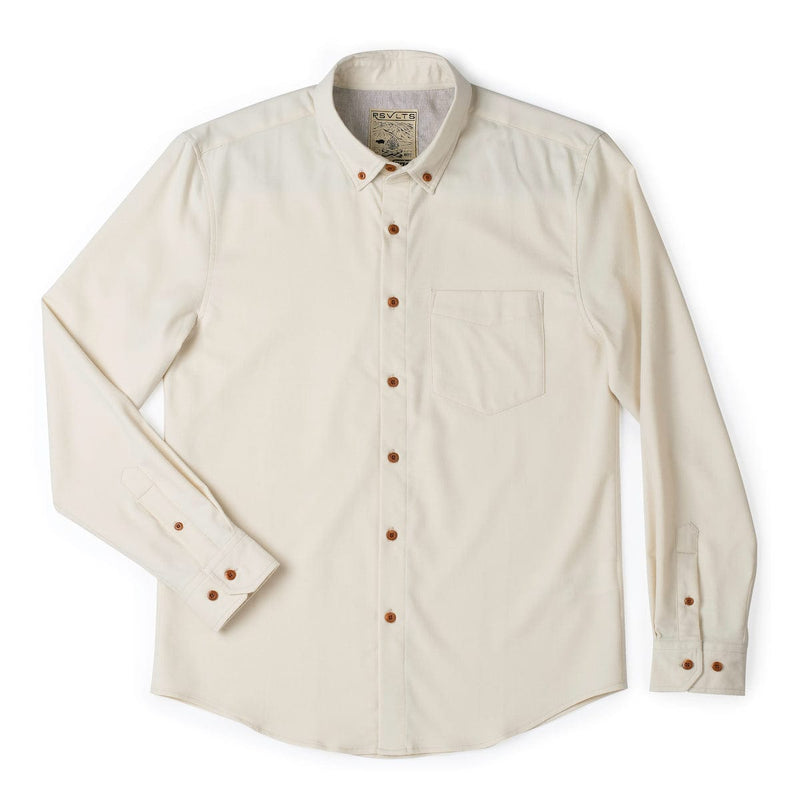RSVLTS That’s Bone BorlandFlex Long Sleeve Flannel (2024 Fit) in Neutral — detail 2
