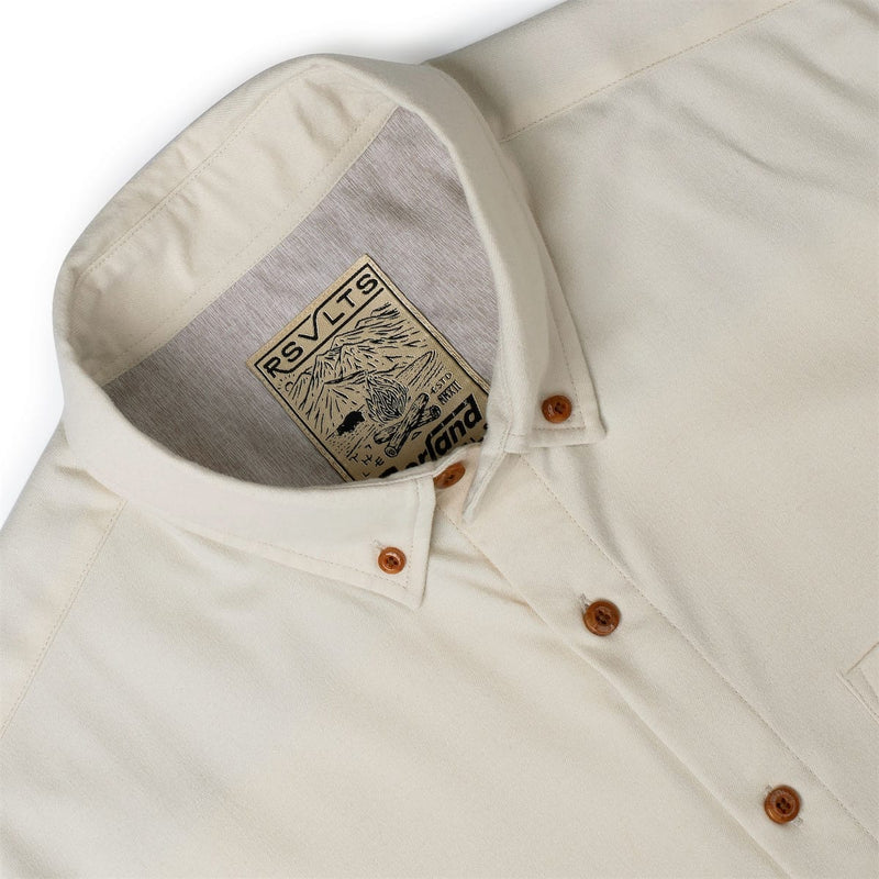 RSVLTS That’s Bone BorlandFlex Long Sleeve Flannel (2024 Fit) in Neutral — detail 4