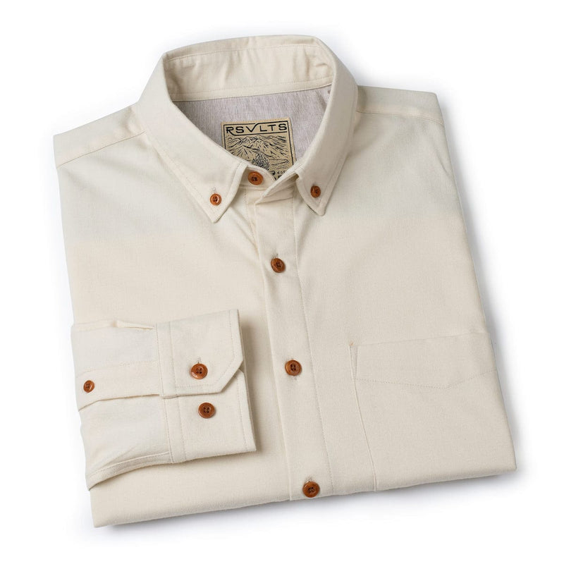 RSVLTS That’s Bone BorlandFlex Long Sleeve Flannel (2024 Fit) in Neutral — detail 7
