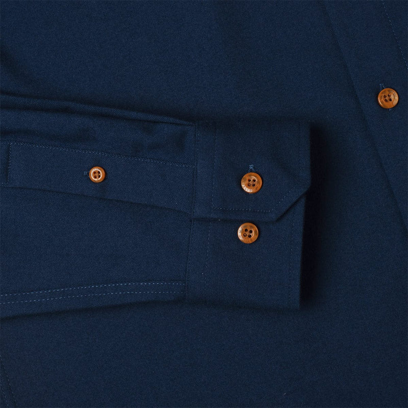 RSVLTS Navy BorlandFlex Long Sleeve Flannel (2024 Fit) in Blue — detail 6