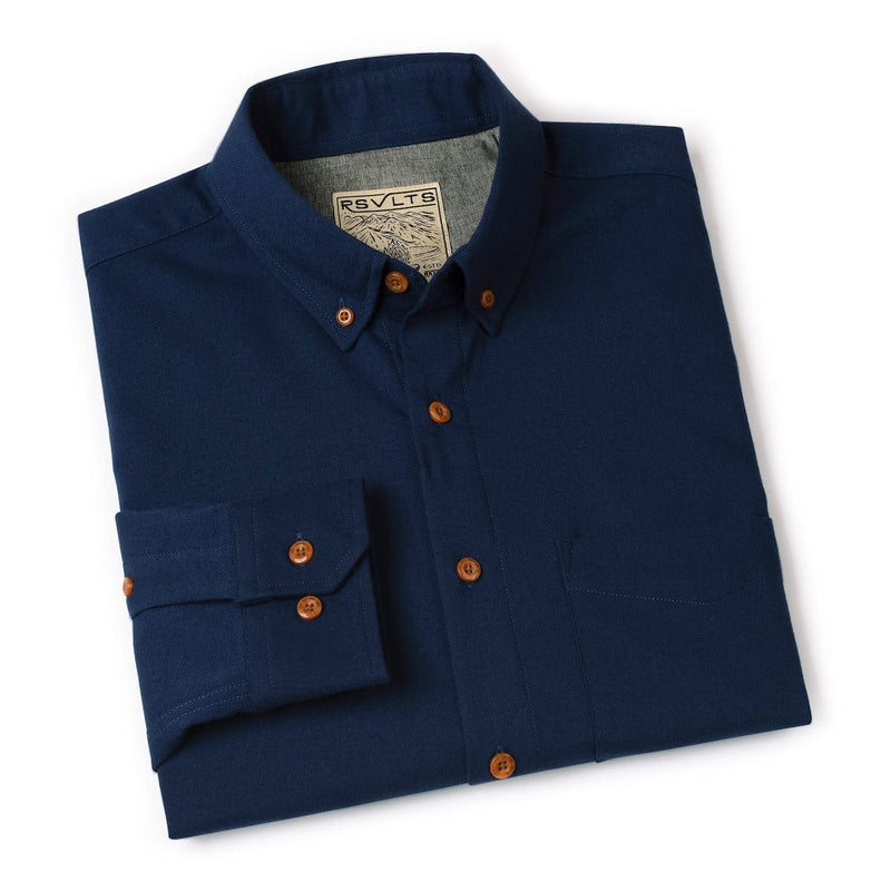 RSVLTS Navy BorlandFlex Long Sleeve Flannel (2024 Fit) in Blue — detail 7