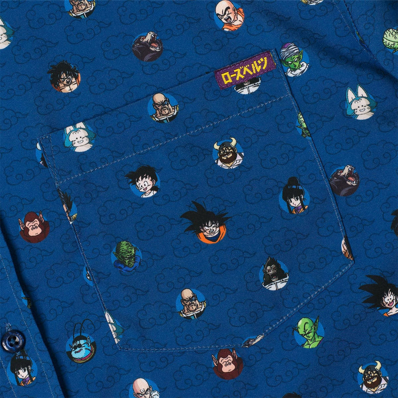 RSVLTS Saiyan Saga KUNUFLEX Short Sleeve Shirt in Blue — detail 2