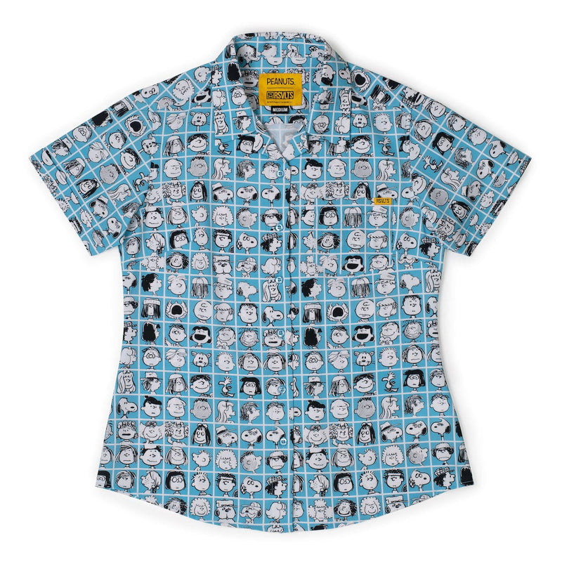 RSVLTS The Peanut Gallery Women's KUNUFLEX Short Sleeve Shirt in Blue — detail 2