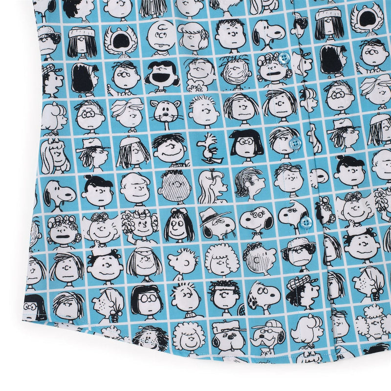 RSVLTS The Peanut Gallery Women's KUNUFLEX Short Sleeve Shirt in Blue — detail 7