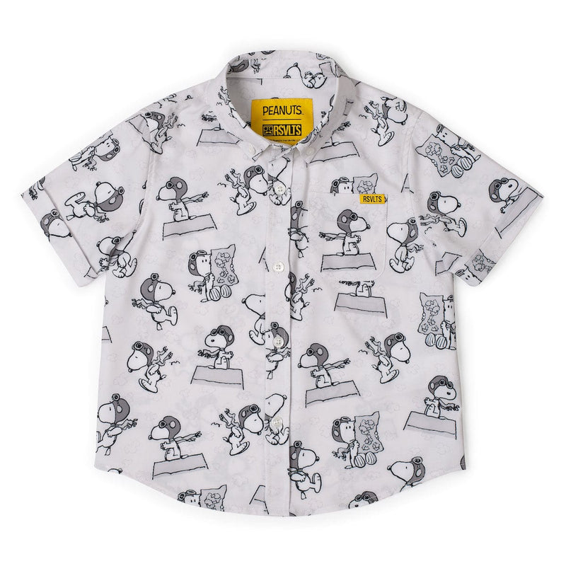 RSVLTS The Flying Ace Preschool KUNUFLEX Short Sleeve Shirt in Gray — detail 2
