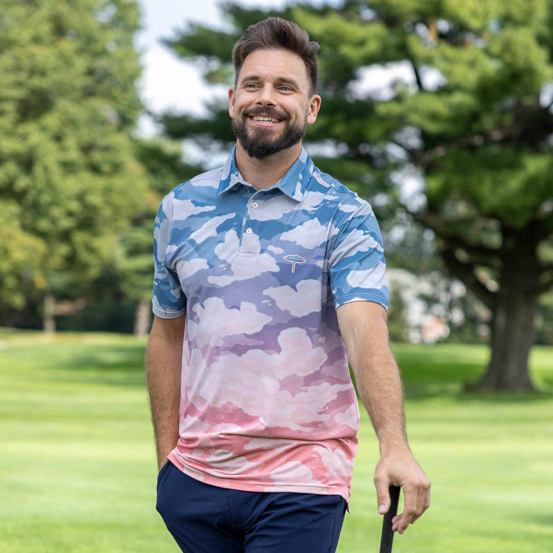 RSVLTS Cloud City Sunset All-Day Polo in Blue — detail 2
