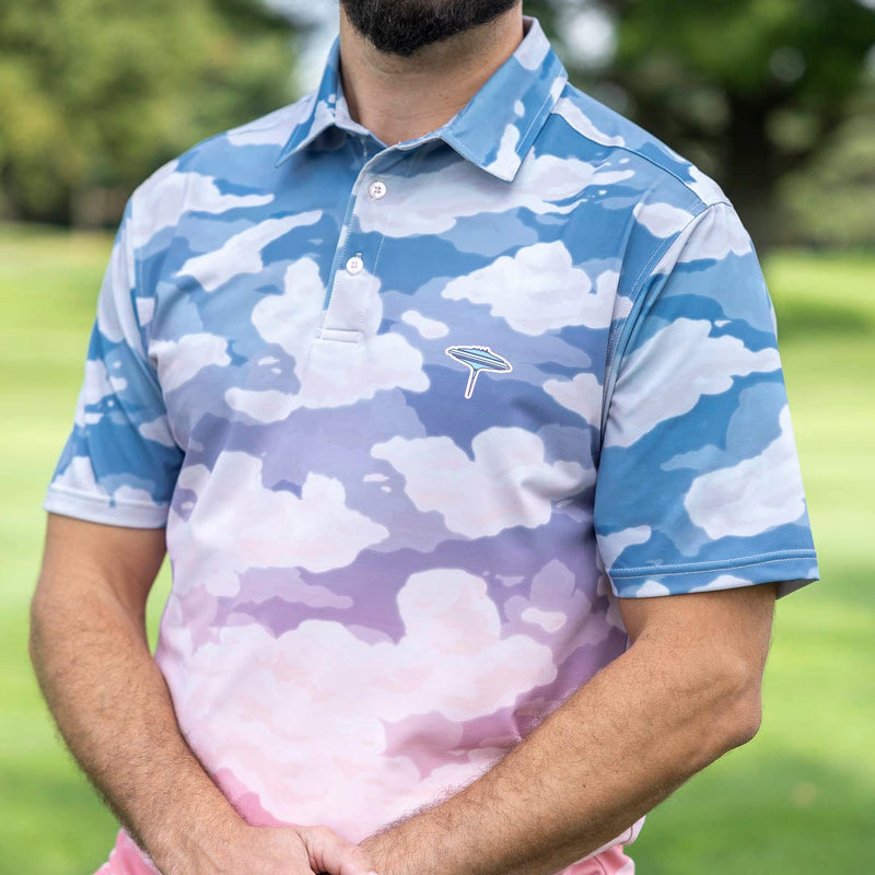 RSVLTS Cloud City Sunset All-Day Polo in Blue — detail 4