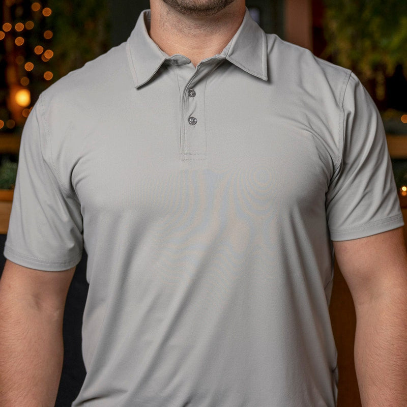 RSVLTS Limestone Commuter Short Sleeve Polo in Gray — detail 3