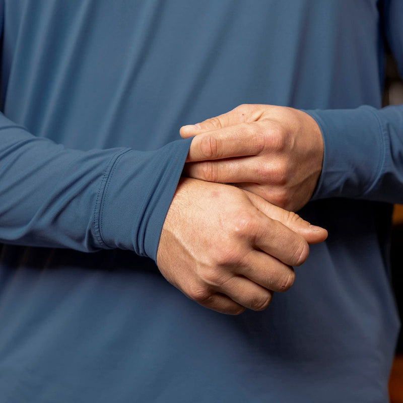 RSVLTS Seafarer Commuter Long Sleeve Polo in Blue — detail 6